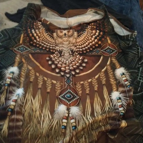 New Dreamcatcher Print Round Neck Slight Stretch Western Style Tank Top 2X 3X - Picture 3 of 3